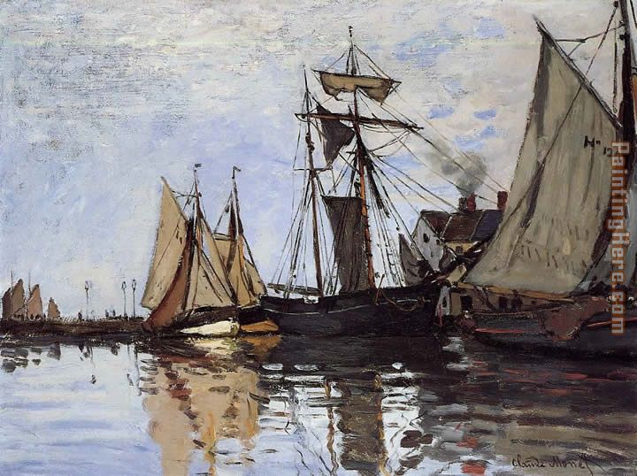 Boats in the Port of Honfleur painting - Claude Monet Boats in the Port of Honfleur art painting